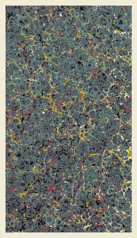 Background, 19th century lithograph, marbled paper