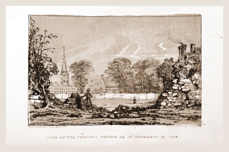 The History of Leicester during the  Civil War, 19th century engraving