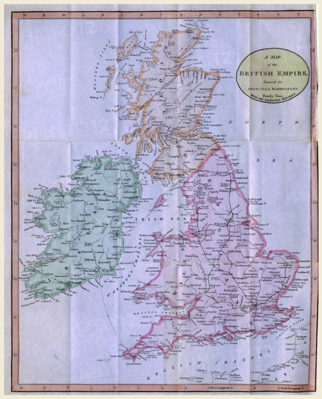 British Empire map, 19th century engraving