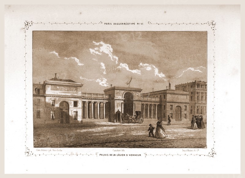 Palais de la legion D'Honneur, Paris and surroundings, daguerreotype, M. C. Philipon, 19th century engraving
