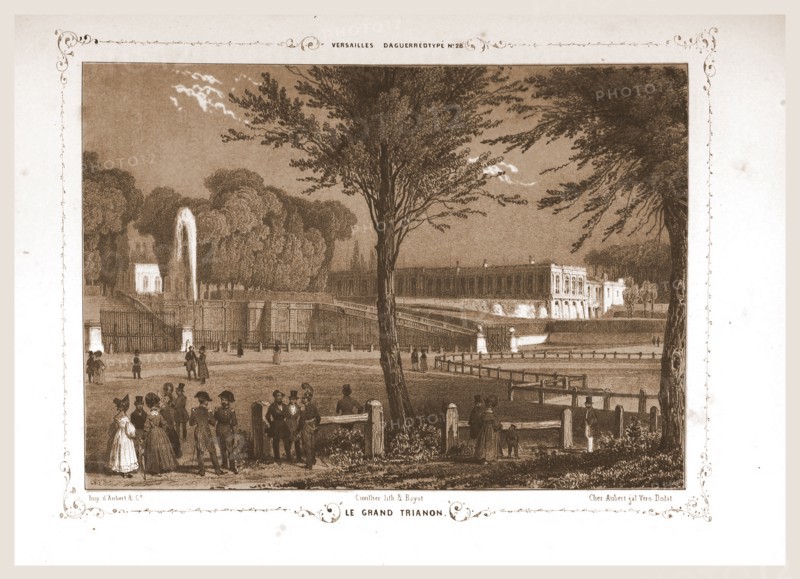 Le Grand Trianon, Paris and surroundings, daguerreotype, M. C. Philipon, 19th century engraving