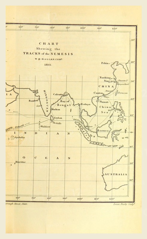 Chart shewing of the Tracks of the Nemesis, 1841 Narrative of the Voyages and Services of the Nemesis, from 1840 to 1843, and of the combined naval and military operations in China