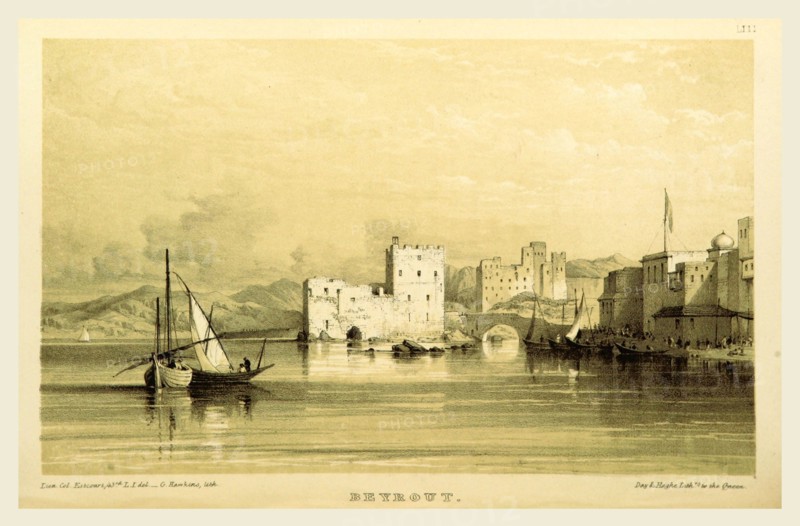 Beyrout, Narrative of the Euphrates Expedition during the years 1835-1837, 19th century engraving