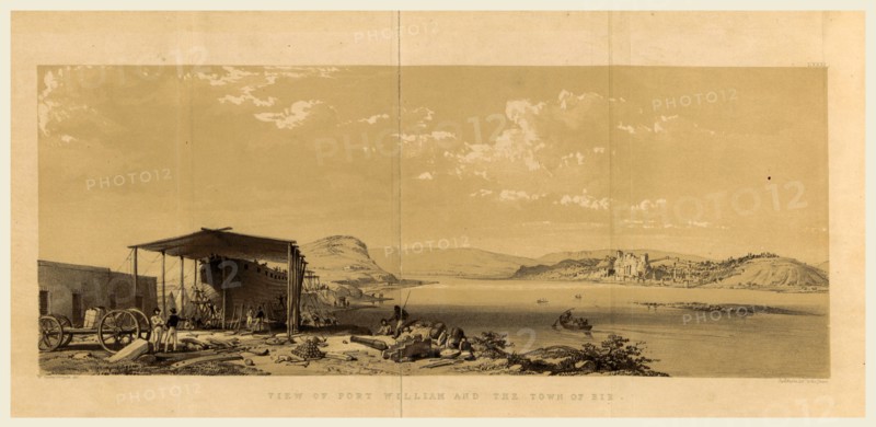 Fort William and the town of Bir, Narrative of the Euphrates Expedition carried on by Order of the British Government during the years 1835, 1836, and 1837, 19th century engraving