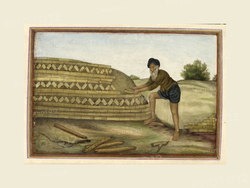 Castes and tribes of India, A brickmaker. Tashrih al-aqvam, an account of origins and occupations of some of the sects, castes, and tribes of India, 1825.