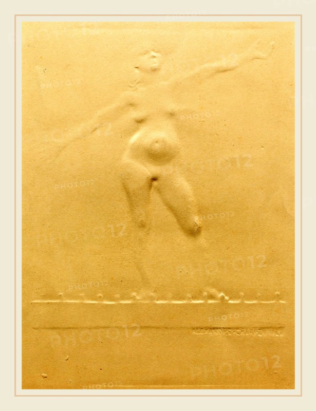 Alexandre Charpentier (French, 1856-1909), L'Ãâcole des veufs; Au Temps de la ballade, 1889, inkless embossing (gaufrage) on wove paper