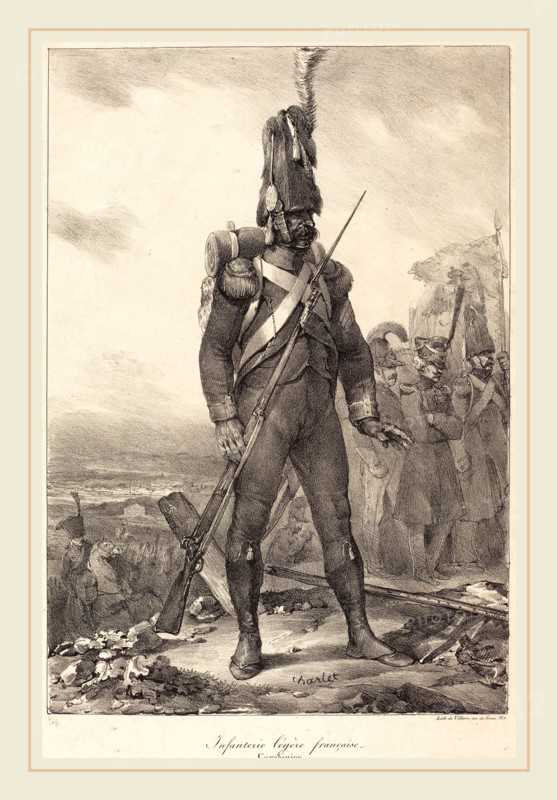 Nicolas-Toussaint Charlet (French, 1792-1845), Infanterie legÃ¨re franÃ§aise, Carabinier, 1822, lithograph