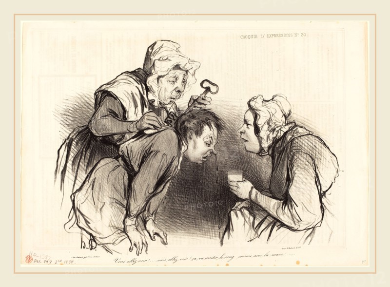 Honoré Daumier (French, 1808-1879), Vous allez voir! Ã§a va arrÃªter le sang..., 1838, lithograph on newsprint
