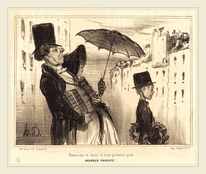 Honoré Daumier (French, 1808-1879), Douze ans et demi et trois premiers prix, 1839, lithograph on newsprint
