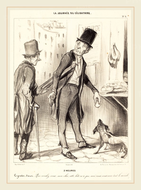 Honoré Daumier (French, 1808-1879), 2 heures, 1839, crayon lithograph in black on wove paper