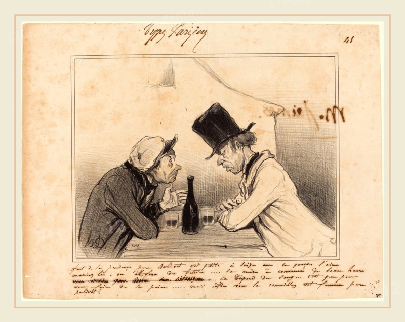 Honoré Daumier (French, 1808-1879), Faut de la prudence pÃ¨re Balivot, vot petite a seize ans, 1842, lithograph