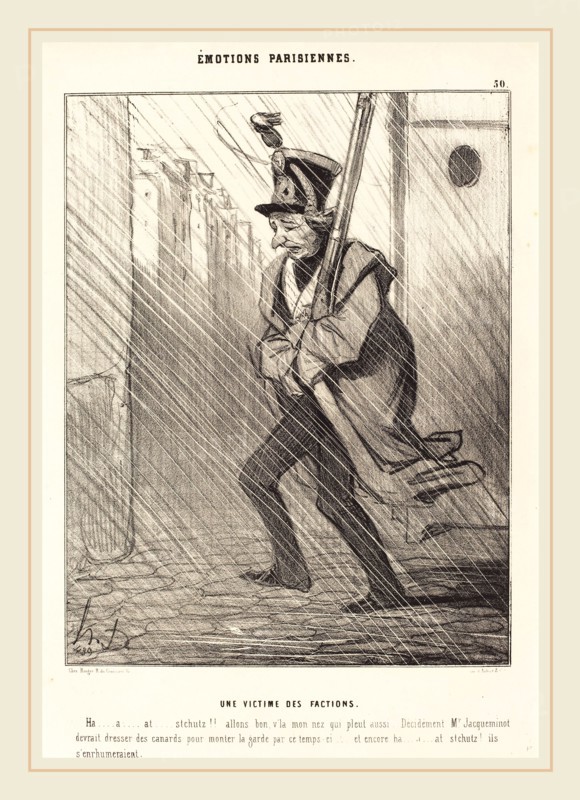 Honoré Daumier (French, 1808-1879), Emotions Parisiennes: Une Victime des Factions, 1842, lithograph in black on wove paper