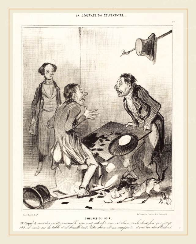 Honoré Daumier (French, 1808-1879), 5 heures du soir, 1839, crayon lithograph in black on wove paper
