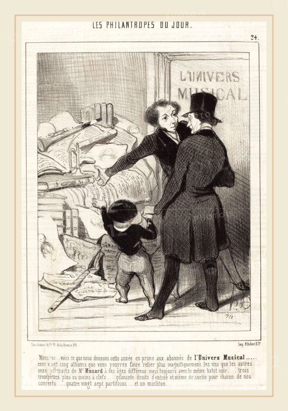 Honoré Daumier (French, 1808-1879), Monsieur voici ce que nous donnons en prime, 1845, lithograph