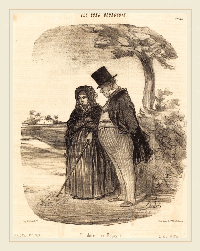 Honoré Daumier (French, 1808-1879), Un Chateau en Espagne, 1847, lithograph on newsprint
