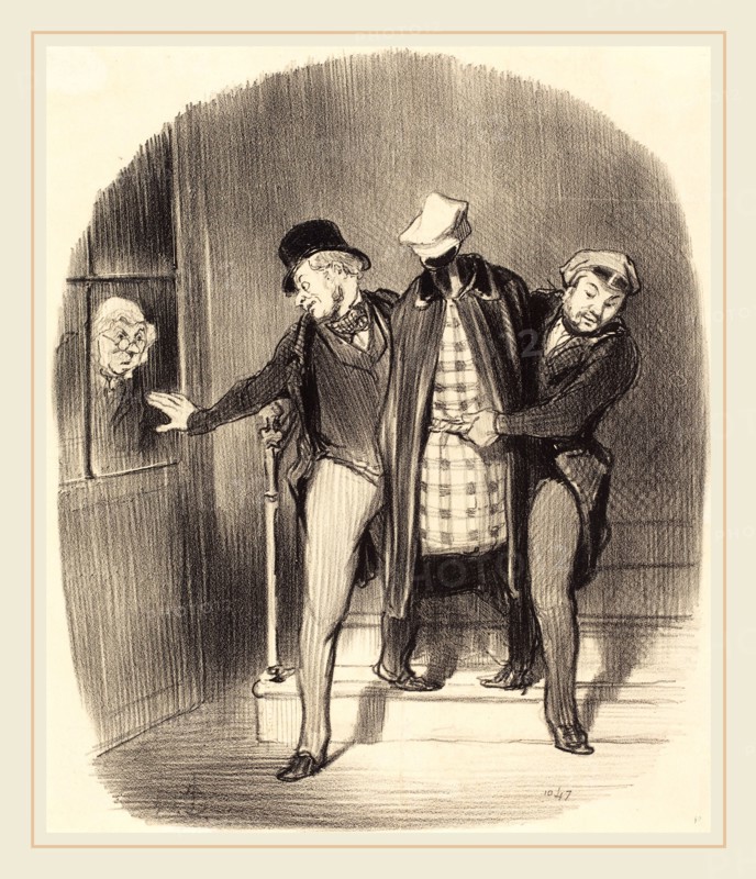 Honoré Daumier (French, 1808-1879), Un Déménagement furtif, 1847, lithograph
