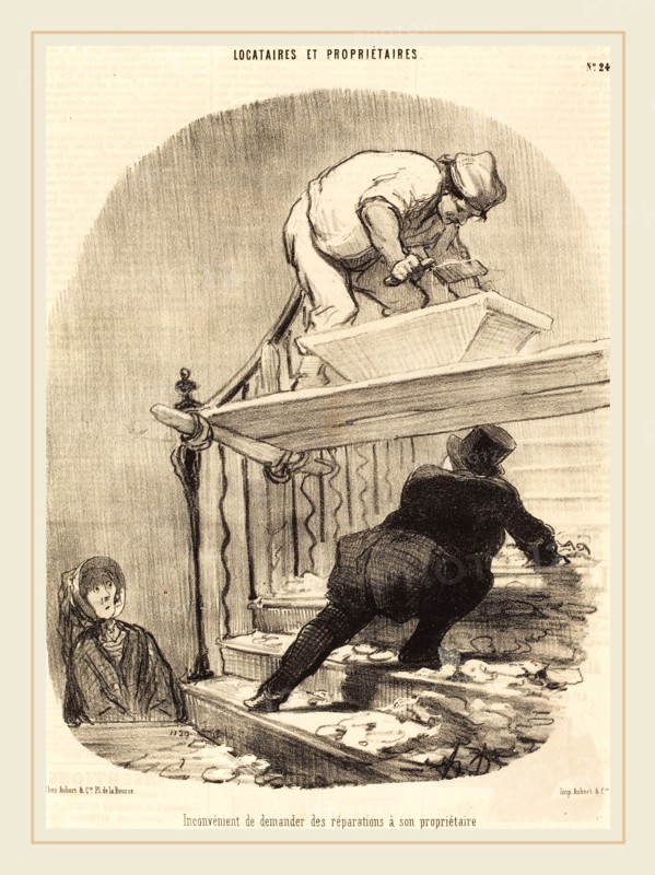 Honoré Daumier (French, 1808-1879), Inconvénient de demander des réparations, 1847, lithograph on newsprint