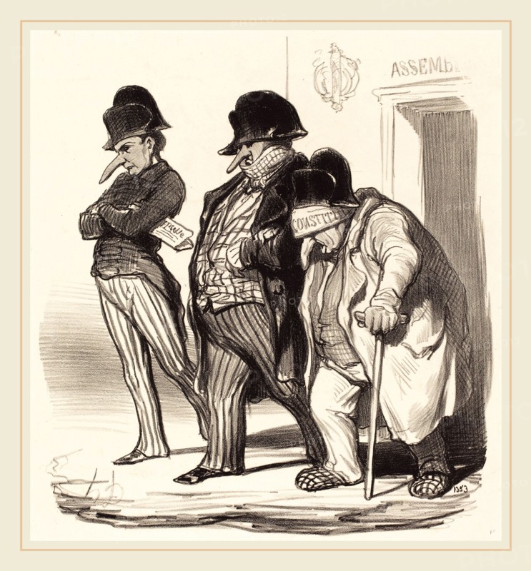 Honoré Daumier (French, 1808-1879), Les Journaux Napoléoniens sortant de l'Assemblée Nationale, 1848, lithograph