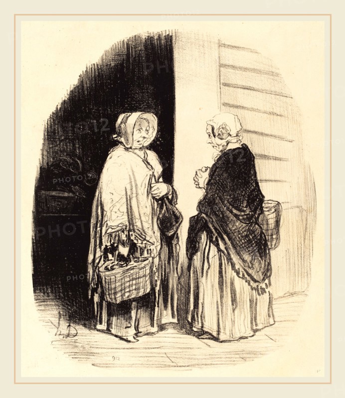 Honoré Daumier (French, 1808-1879), Oui, madame Chaboulard vingt-quatre épiciers [recto], 1850, lithograph