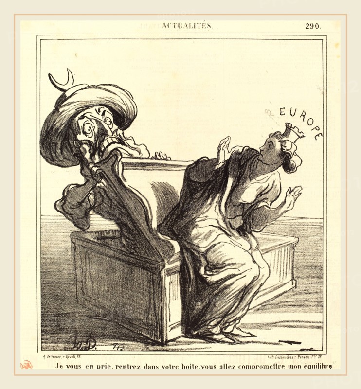 Honoré Daumier (French, 1808-1879), Je vous en prie, rentrez dans votre boite, 1869, lithograph on newsprint