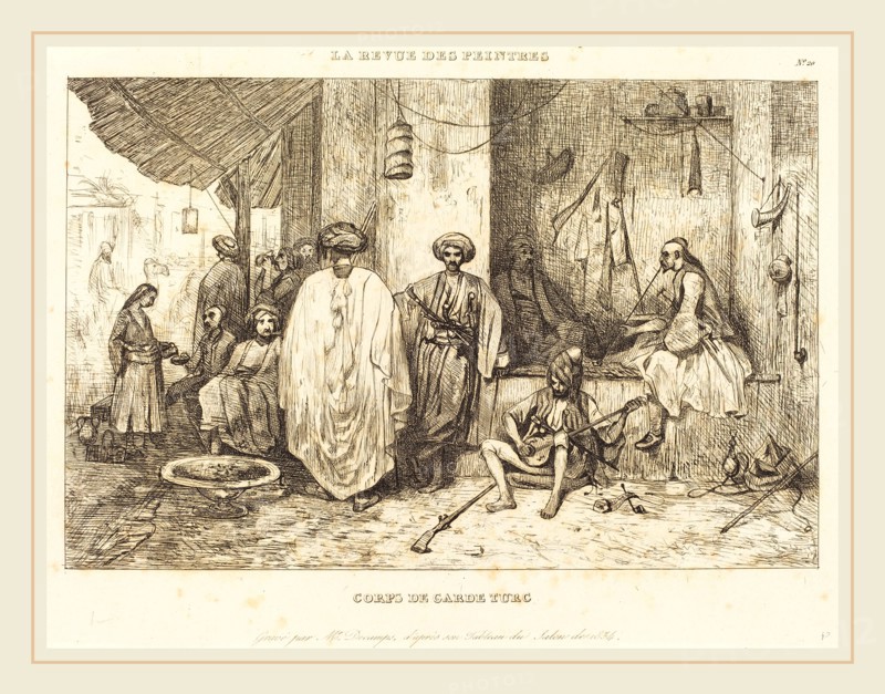 Alexandre-Gabriel Decamps (French, 1803-1860), Le Corps de Garde, in or after 1834, etching