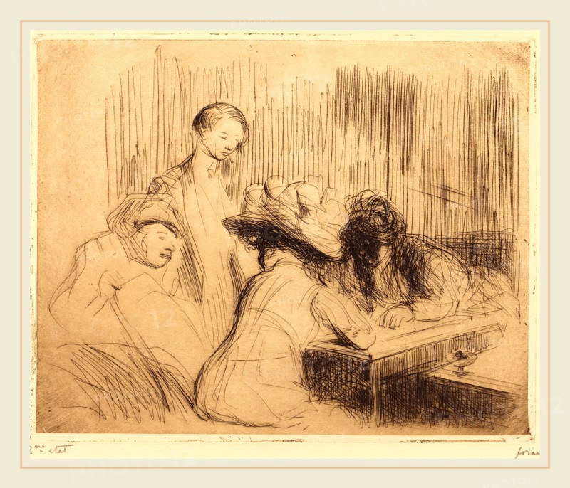 Jean-Louis Forain, A Dive at Montmartre, French, 1852-1931, 1909, etching