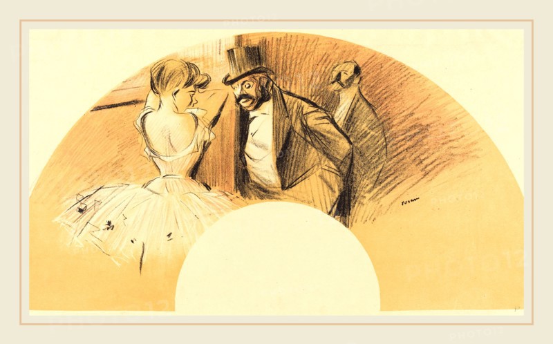 Jean-Louis Forain, Fan, French, 1852-1931, 1903, transfer lithograph