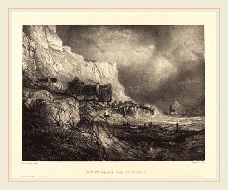 EugÃ¨ne Isabey (French, 1803-1886), Environs de Dieppe, 1832, lithograph on chine collé