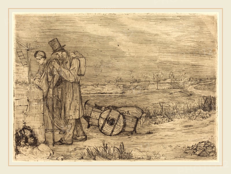 Alphonse Legros, Vagabonds of Montrouge (Les vagabonds de Montrouge), French, 1837-1911, etching