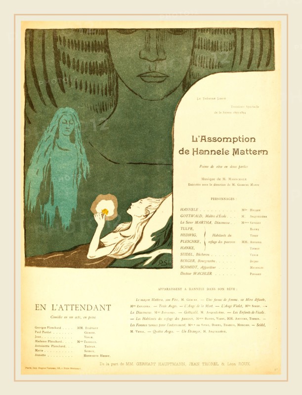 Paul Sérusier (French, 1863-1927), L'Assomption de Hannele Mattern; En l'attendant, 1894, color lithograph on wove paper