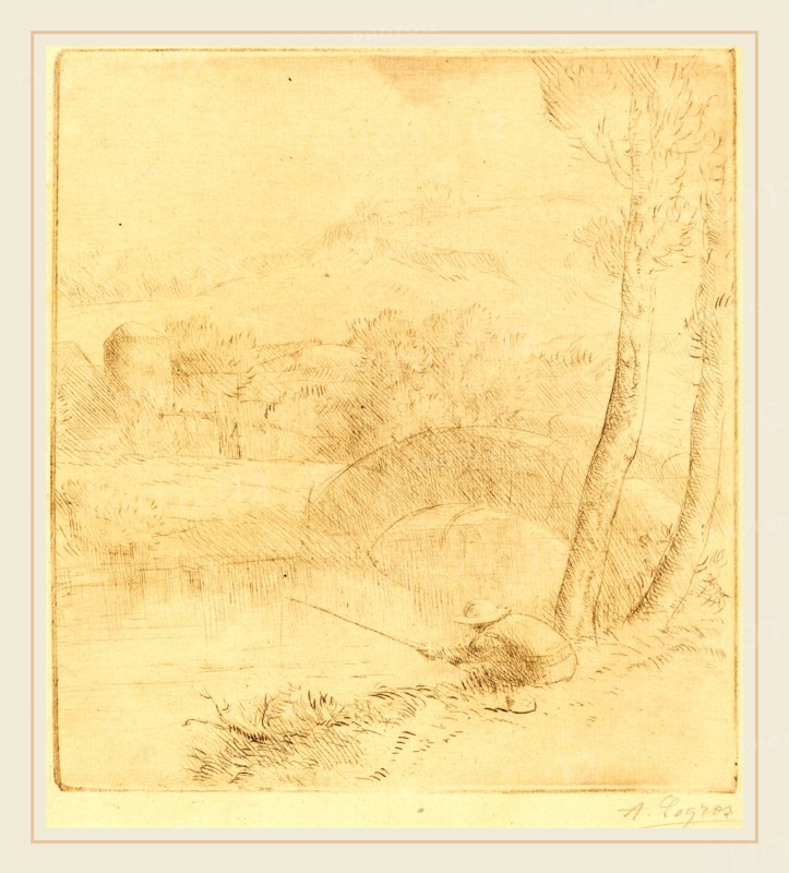Alphonse Legros, Little Angler (Le petit pecheur a la ligne), French, 1837-1911, drypoint