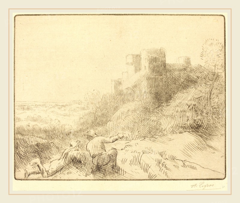 Alphonse Legros, Old Chateau (Un vieux chateau), French, 1837-1911, etching