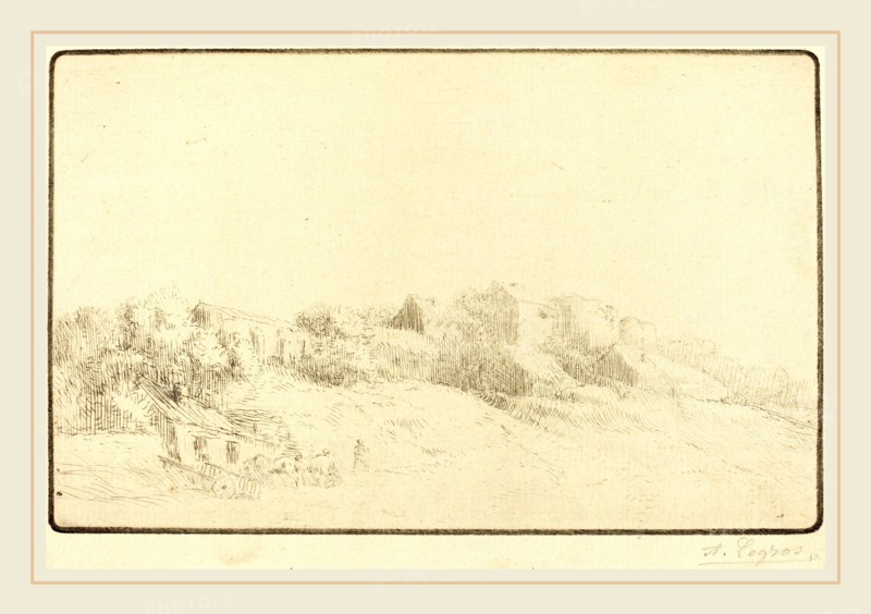 Alphonse Legros, Saint Maurice in Bourgogne (Saint Maurice en Bourgogne), French, 1837-1911, etching on very light green paper