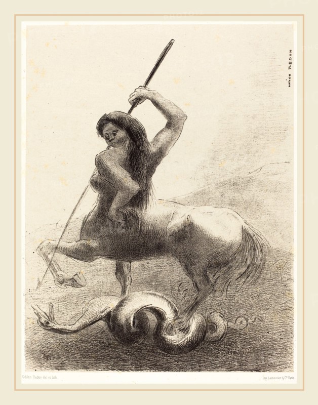Odilon Redon (French, 1840-1916), Il y eut des luttes et des vaines victoires (There were struggles and vain victories), 1883, lithograph