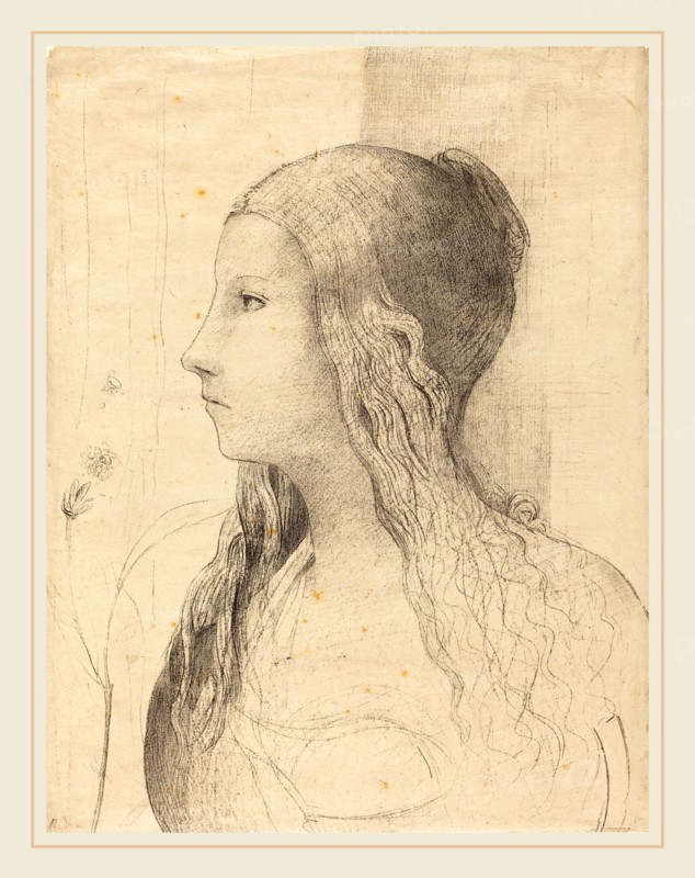 Odilon Redon (French, 1840-1916), Brunnhilde, 1894, lithograph