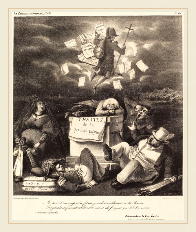 Benjamin Roubaud, Résurrection de don Carlo, 1830s, lithograph