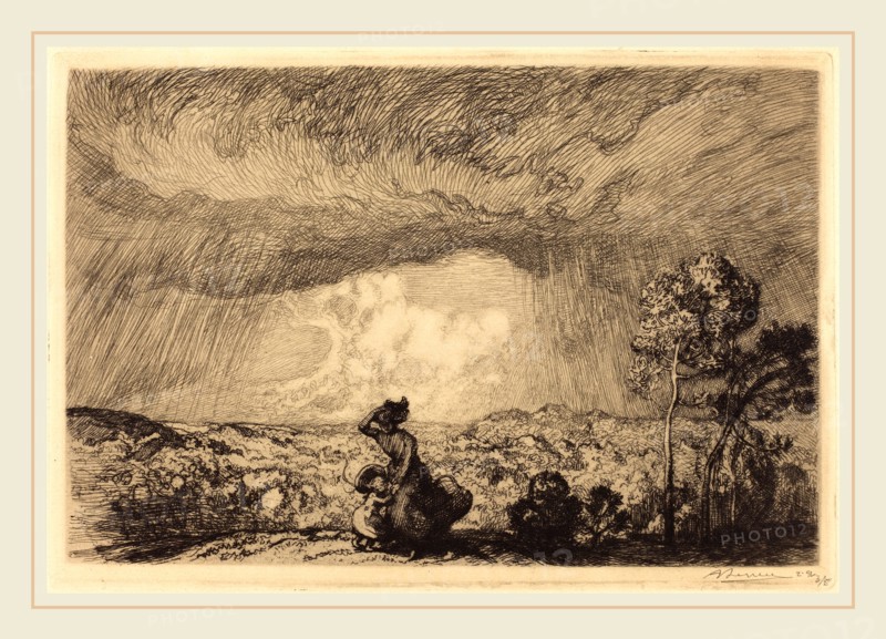 Auguste LepÃ¨re, Storm on the Dune, Vendee (L'orage sur la dune, Vendee), French, 1849-1918, etching