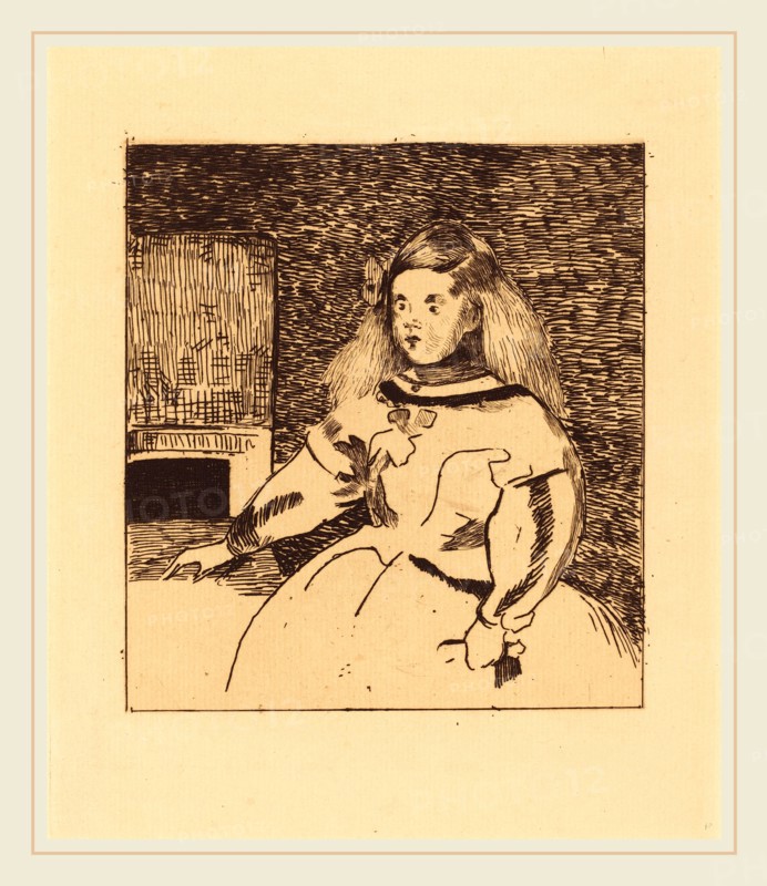Edouard Manet after Diego VelÃ¡zquez (French, 1832-1883), The Infanta Marguerita (Infante Marguerite), 1861, etching