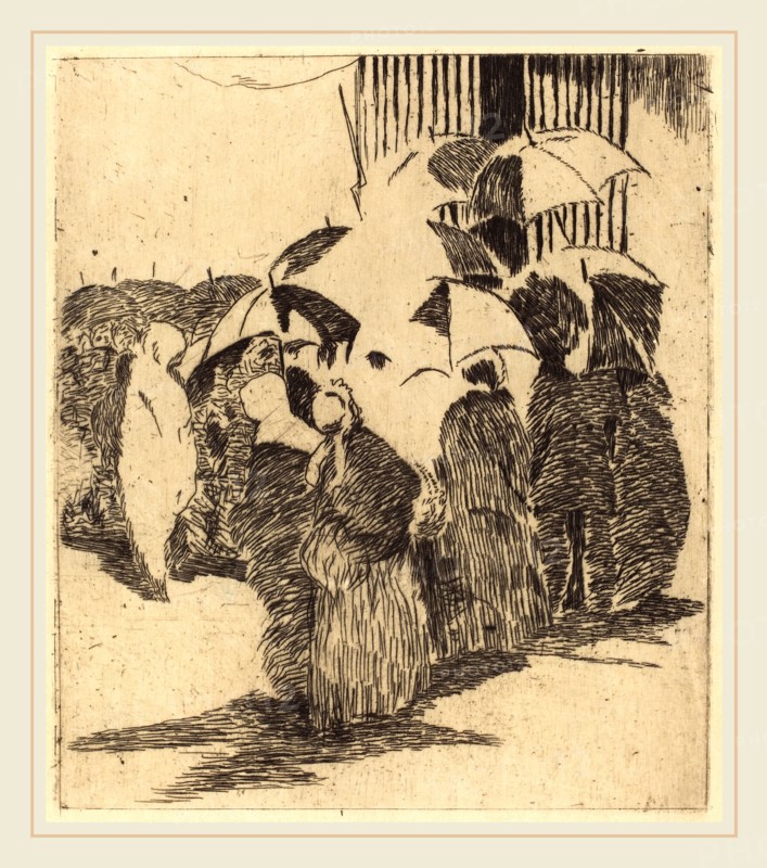 Edouard Manet (French, 1832-1883), Line in Front of the Butcher Shop (Queue devant la boucherie), 1870, etching