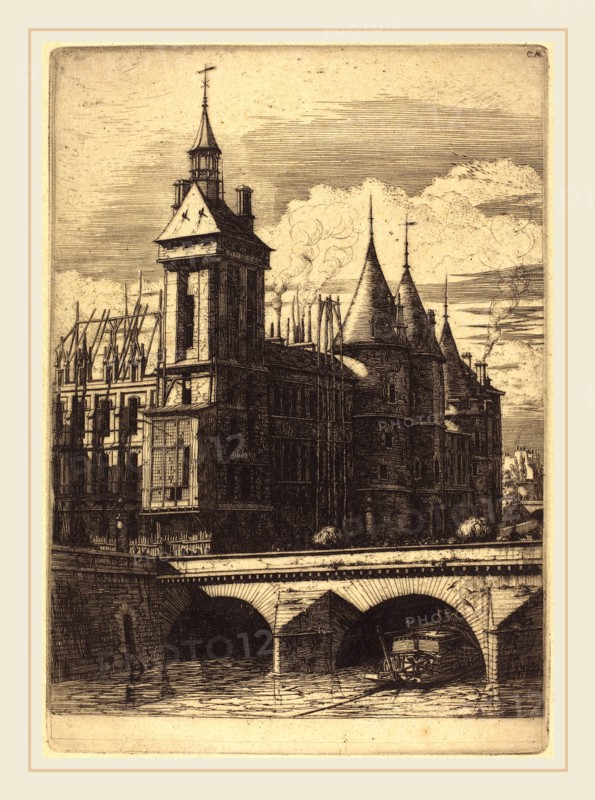 Charles Meryon (French, 1821-1868), La Tour de l'Horloge, Paris (The Clock Tower, Paris), 1852, etching
