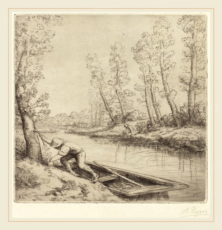 Alphonse Legros, Morning along the River (La matin sur la riviere), French, 1837-1911, etching and drypoint