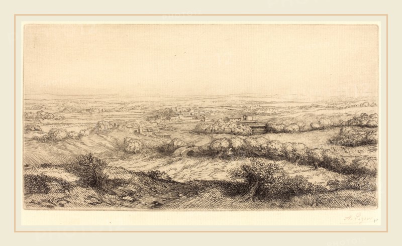 Alphonse Legros, Valley in Bourgogne (Une vallee en Bourgogne), French, 1837-1911, etching