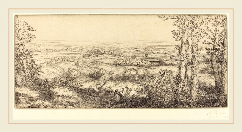 Alphonse Legros, Valley in Bourgogne (Une vallee en Bourgogne), French, 1837-1911, etching