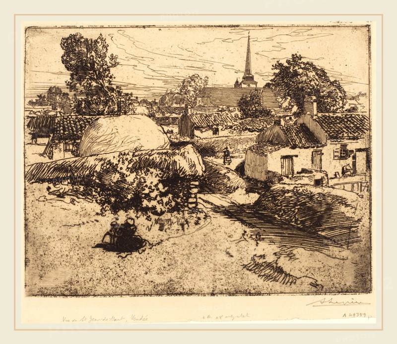 Auguste LepÃ¨re (French, 1849-1918), View of St.-Jean-de-Mont, Vendee (Vue de St.-Jean-de-Mont, Vendee), 1892, etching and aquatint