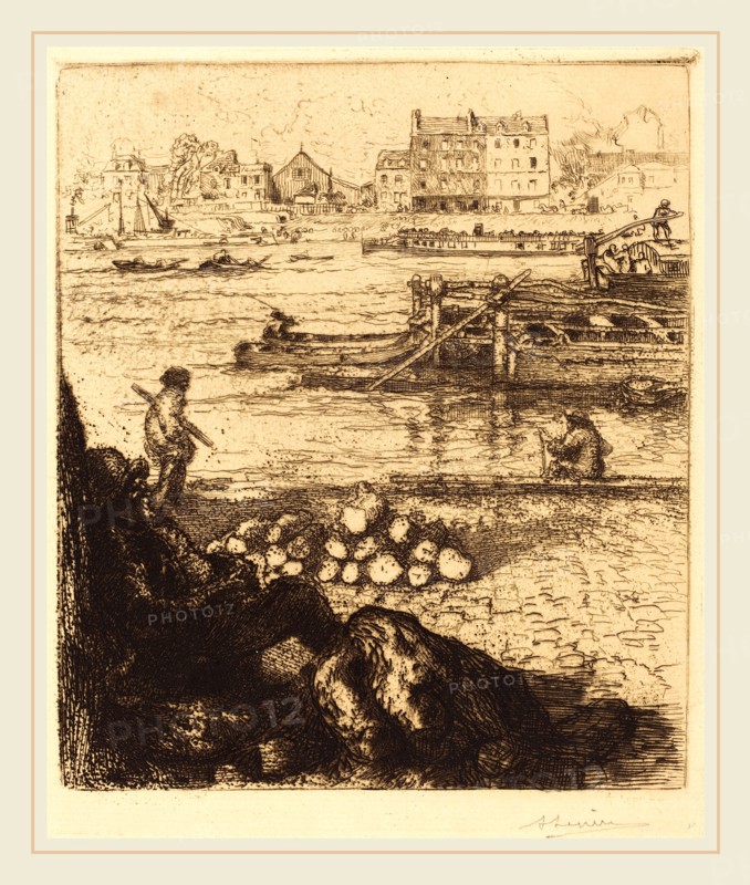 Auguste LepÃ¨re (French, 1849-1918), Dockman, Pier at La Gare (Le debardeur, quai de La Gare), 1894, etching with aquatint and drypoint