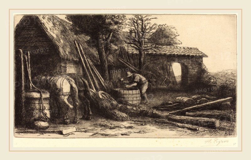 Alphonse Legros, The Cooper (Le tonnelier), French, 1837-1911, etching