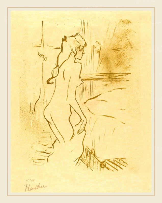 Henri de Toulouse-Lautrec (French, 1864-1901), Study of a Woman (Etude de femme), 1893, lithograph in olive green