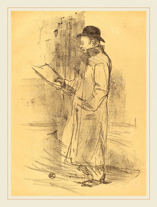 Henri de Toulouse-Lautrec (French, 1864-1901), Benefit for Firmin Gémier, 1897, lithograph in black on light brown wove paper [proof before letters]