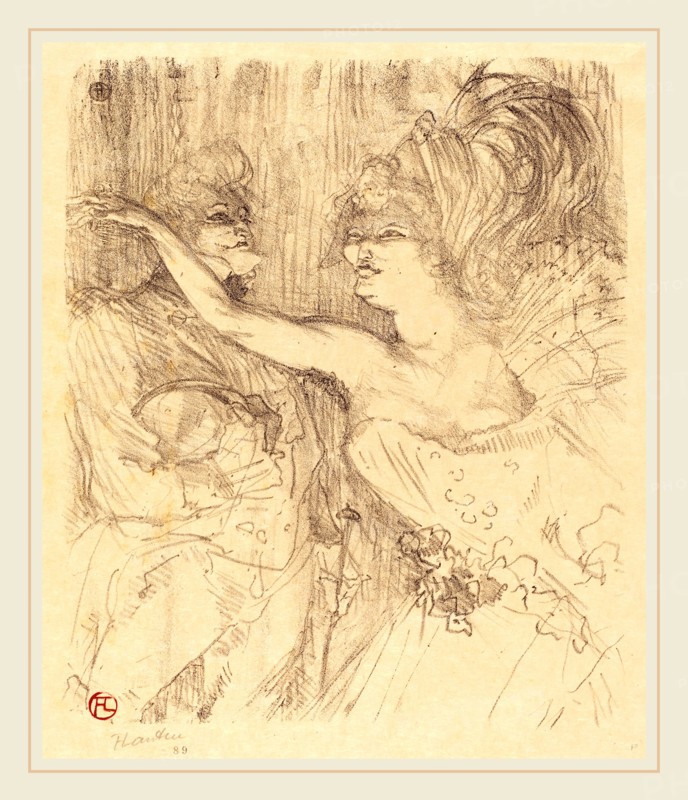 Henri de Toulouse-Lautrec (French, 1864-1901), Guy and Mealy in "Paris qui marche" (Guy et Mealy dans "Paris qui marche"), 1898, lithograph in violet-brown on Japan paper