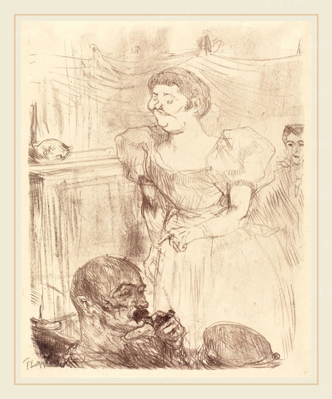 Henri de Toulouse-Lautrec (French, 1864-1901), Di Ti Fellow-Englishmen at the Cafe-Concert (Di Ti Fellow-Anglaise au Café-Concert), 1898, lithograph in brown on hand-made oriental paper